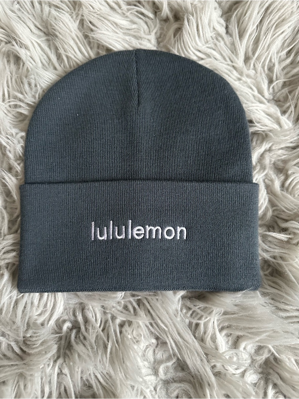 lululemon athletica Graphite Gray Wordmark Cuffed Beanie